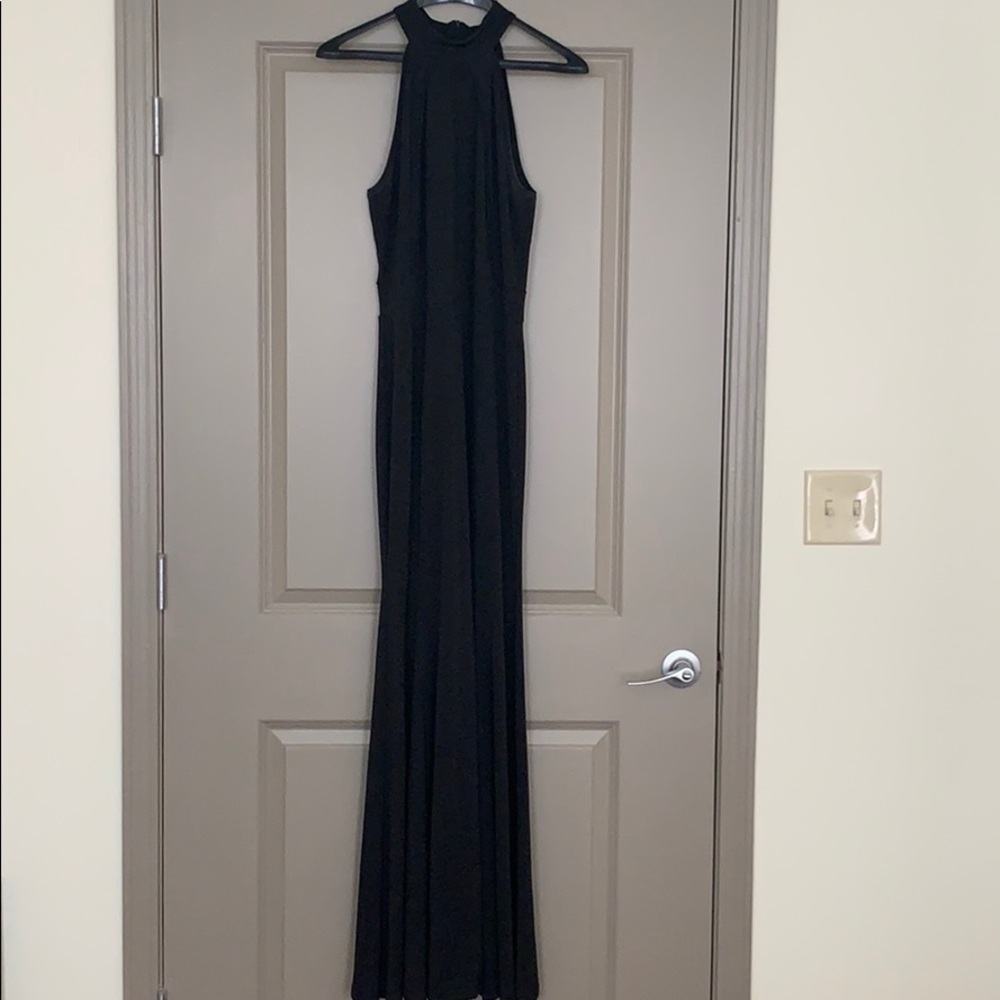 High Neck black formal mermaid dressy gown